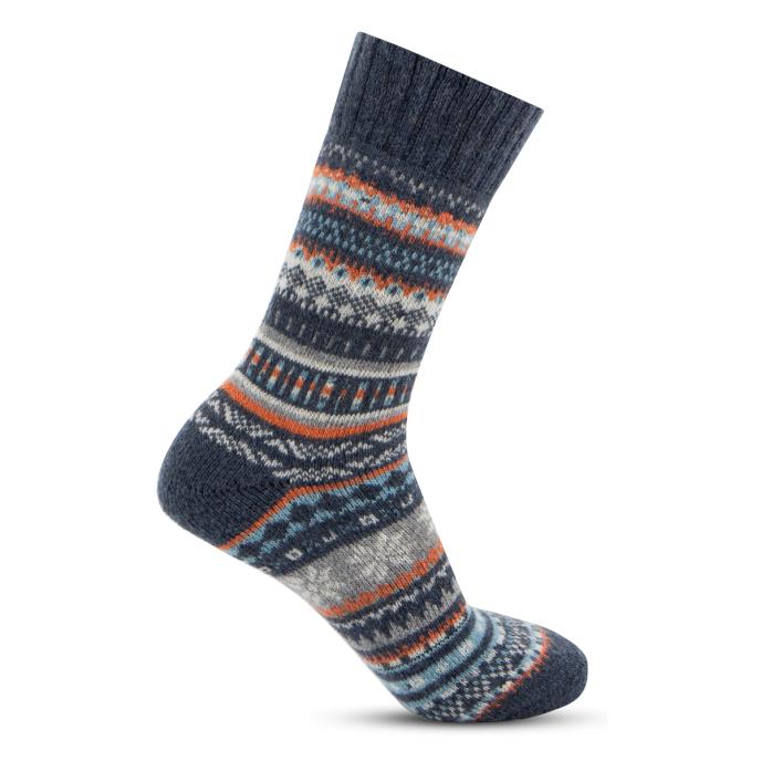 totes toasties® Mens Wool Blend Fair Isle Slippers Socks (Twin Pack) Multi Extra Image 5